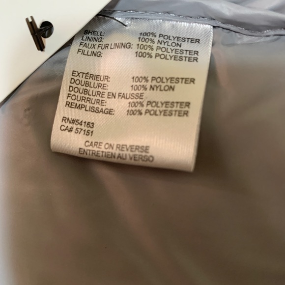 Calvin Klein Puffer jacket. Size Large. Color Gray with black faux fur. - Picture 9 of 13